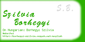 szilvia borhegyi business card